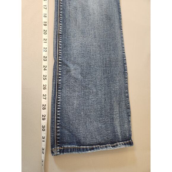 Maurices Women's Blue Solid Stretch Low Rise Curvy Straight Leg Jeans Size 7/8 - Picture 7 of 7